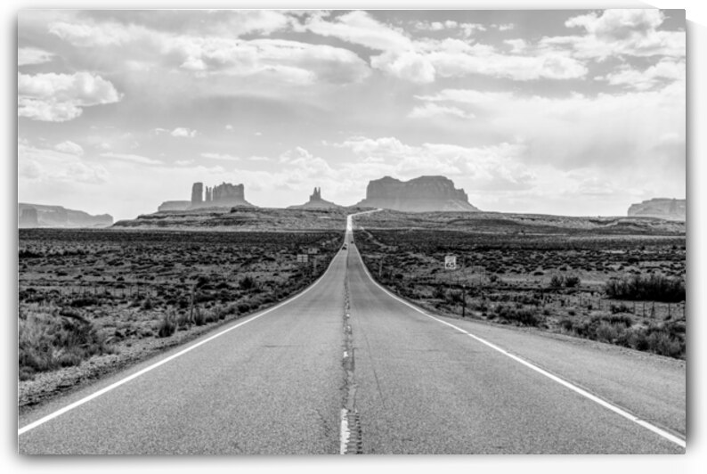 Forrest Gump Point Mexican Hat Utah Grayscale by Jennifer White