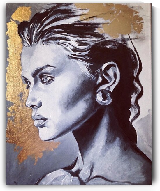 Gold series1 Acrylic Goldleaf 11 x 14 22 by Sylvia Cohen Fine Art