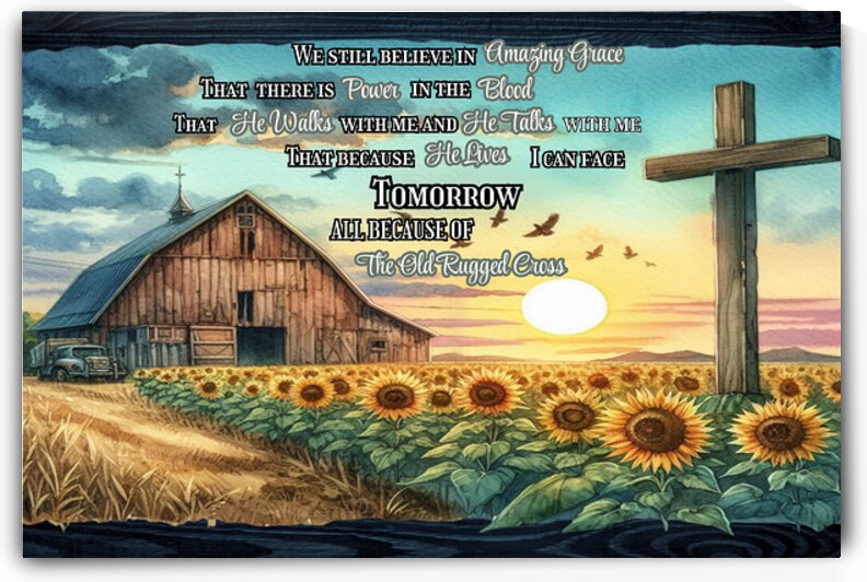 We Still Believe in Amazing Grace – Christian Sunflowers Acrylic Wall Art | Faith & Inspirational Home Decor by DesignedByM