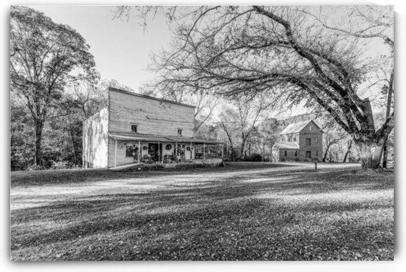 General Store And Topaz Mill Grayscale by Jennifer White