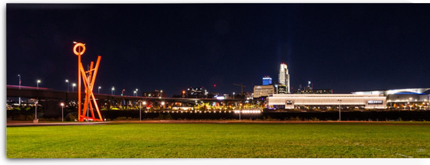 Night Lights Over Omaha Cityscape by Jennifer White