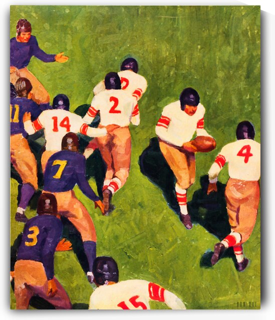 1927 Football Action Art by Row One Brand