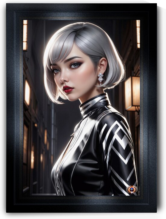 Silver Beauty Ieshatae Nimea A Portrait Of Modern Elegance Mesmerizing AI Concept Art by Xzendor7 by xzendor7