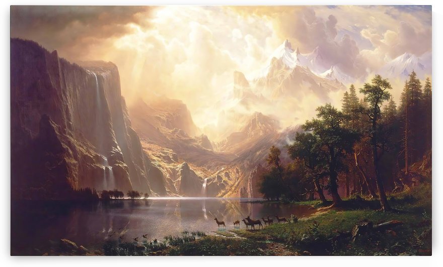 Between the Sierra Nevada Mountains by Bierstadt