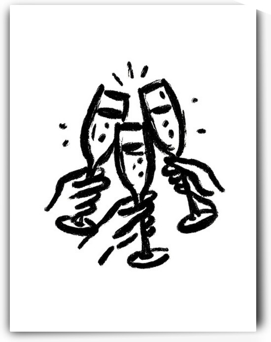 Happy New Year – Festive Celebration Art Print by Savage Art Prints