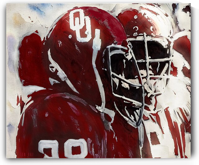 1973 OU Sooners Football Painting by Row One Brand