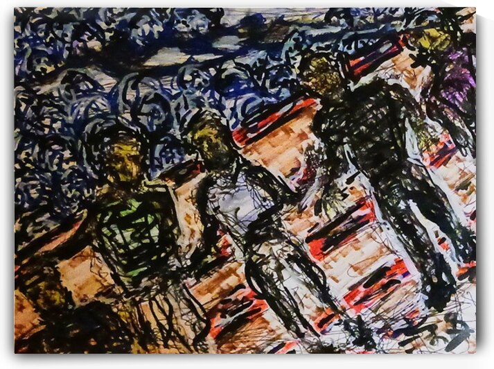 1756252181652 9da10e04 2ad2 4998 915b 782fea10190 Roller Coaster Rocket as the crowd watches by Lawrence Silver Art