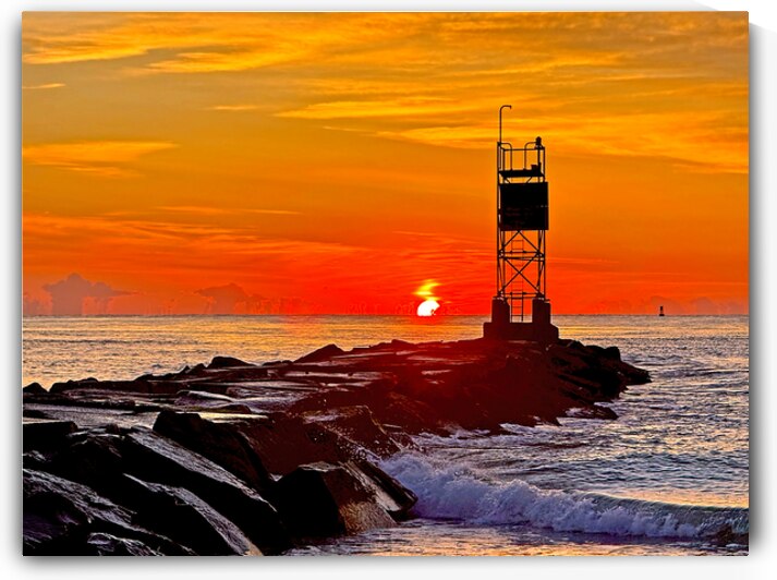 Jetty Sunrise at the Indian River Inlet by Bill Swartwout Photography