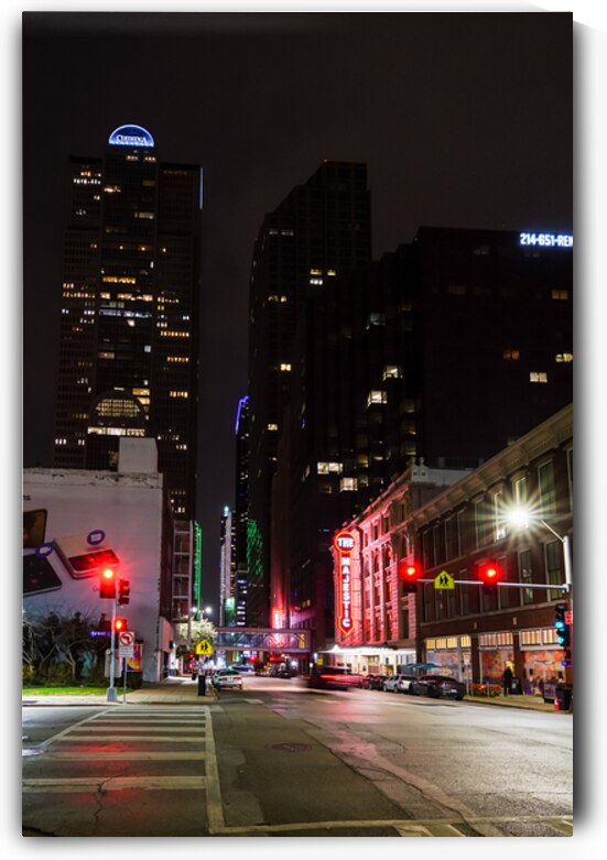 Dallas Elm And Harwood Night Cityscape by Jennifer White
