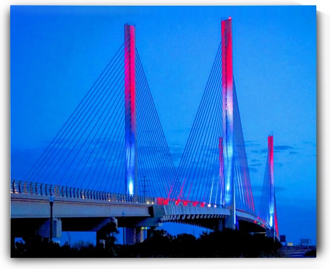 Indian River Inlet Bridge in Red and Blue by Bill Swartwout Photography