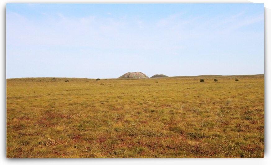 Pingo Canadian Landmark And The Tundra by Deb Oppermann
