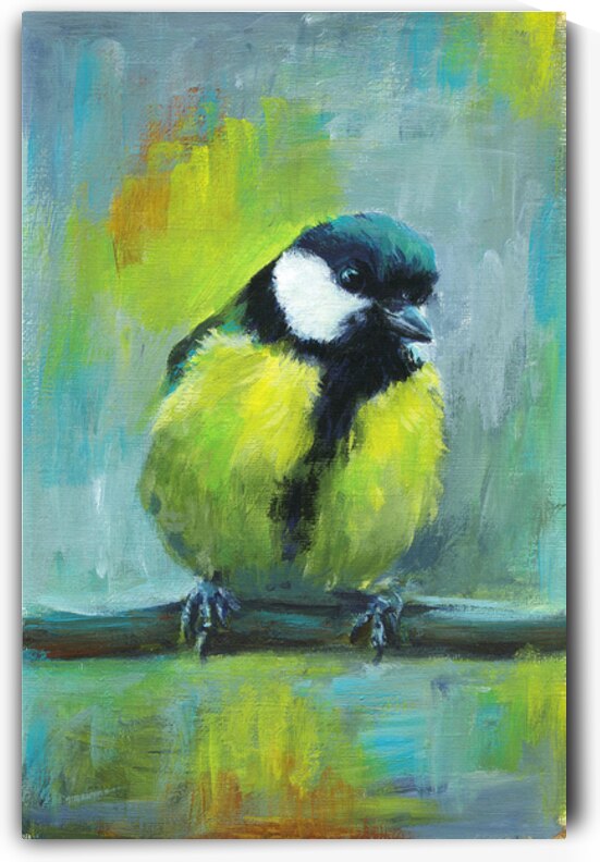 Great tit acrylic painting  by Karen Kaspar