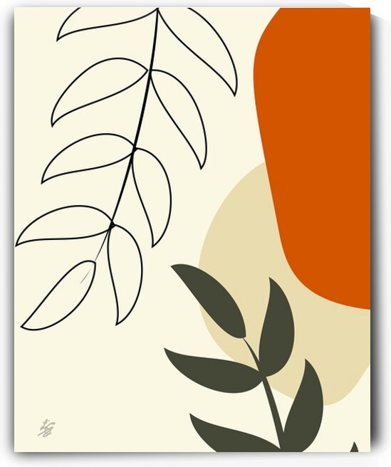 Boho Minimalist Leaf Art by Liz Cereby