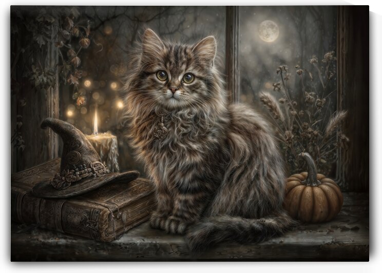 Halloween Cat with Witch Hat by Anne Laure GOUPIL