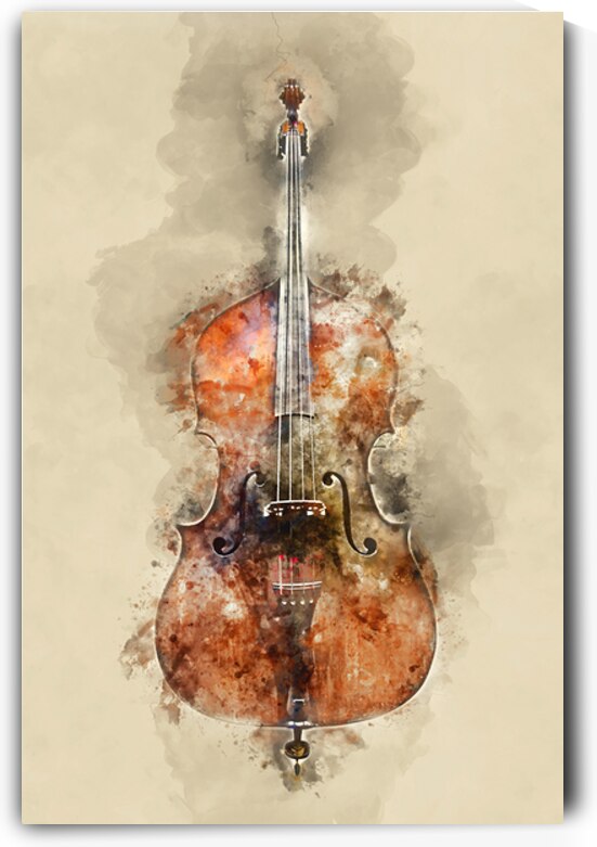 Cello watercolor by DELPHIMAGES