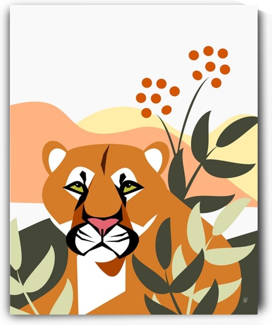 Abstract Mountain Lion by Liz Cereby