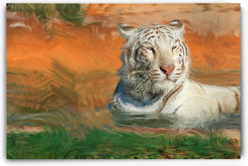 Majestic White Tiger by Pavlos Art Photography
