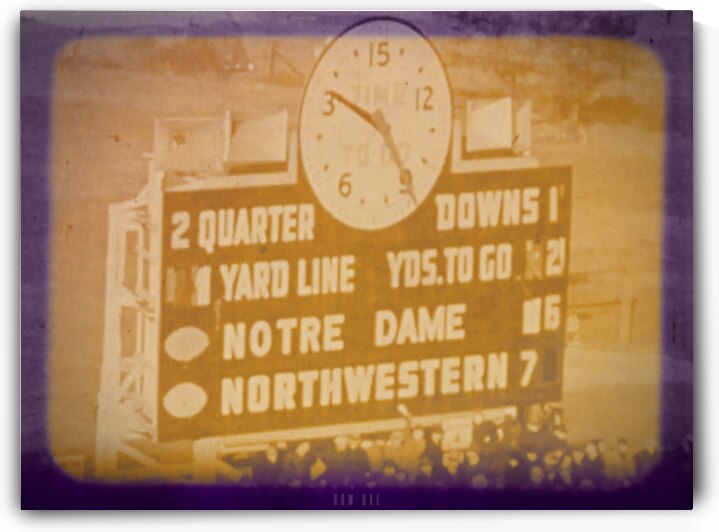 Vintage Northwestern Wildcats Football Scoreboard Art by Row One Brand