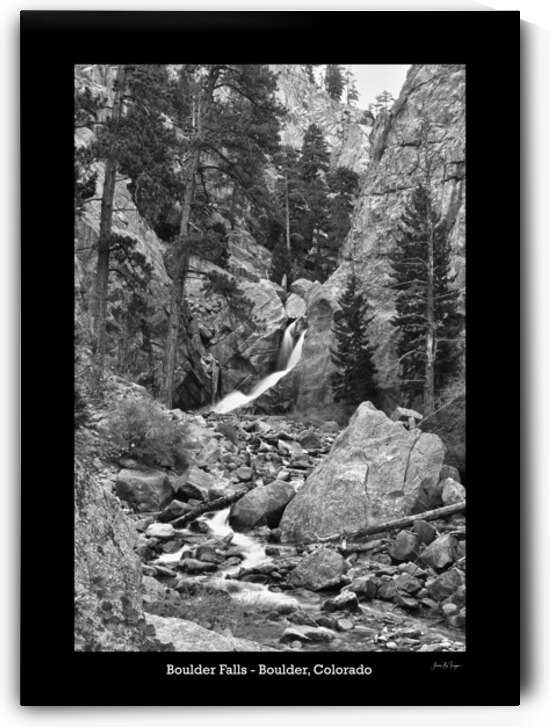 Boulder Falls Timeless Cascade in Monochrome by Bo Insogna