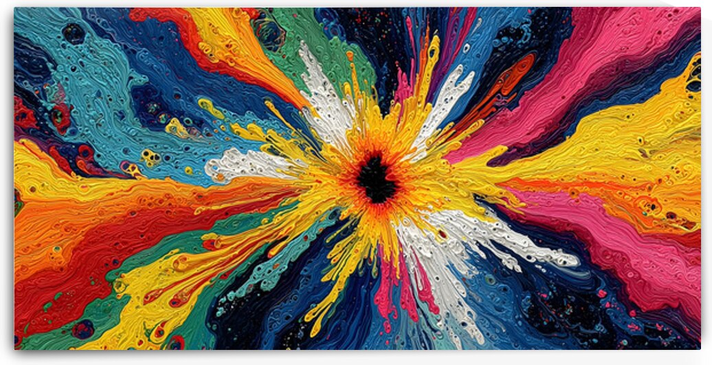 Supernova Sunburst – Vivid Fluid Abstract Print by Savage Art Prints