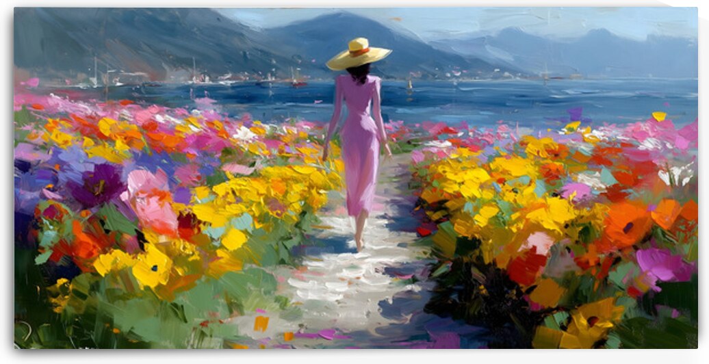 The Path – Impressionist Floral Landscape Print by Savage Art Prints