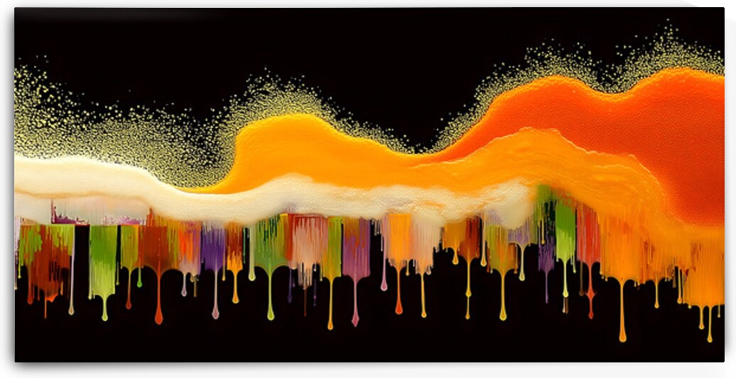 Molten Horizon – Dripping Lava Abstract Print by Savage Art Prints