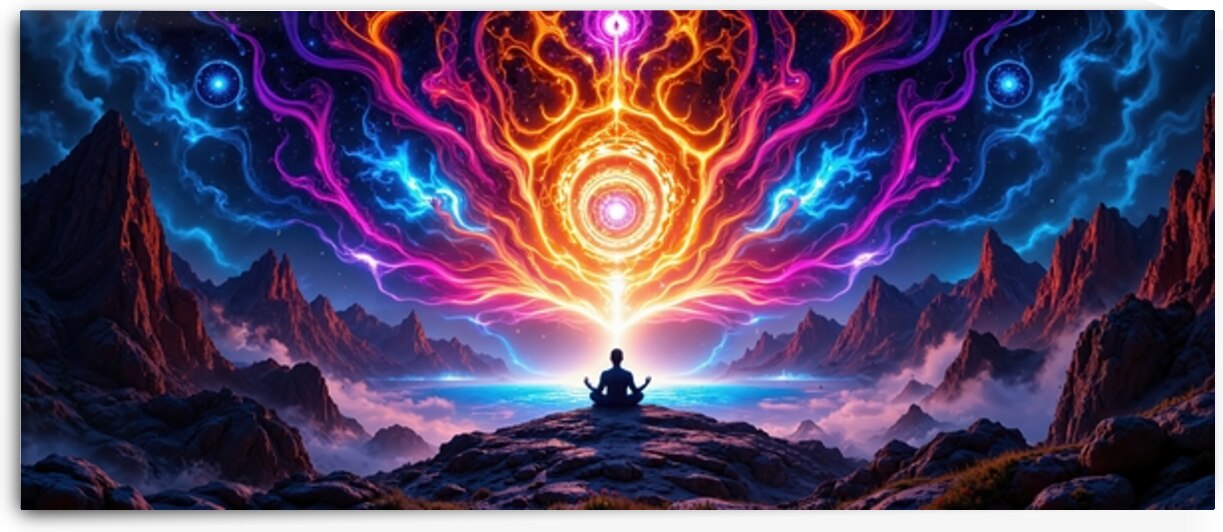 Meditation in Cosmic Energy Burst by PrintosArtis