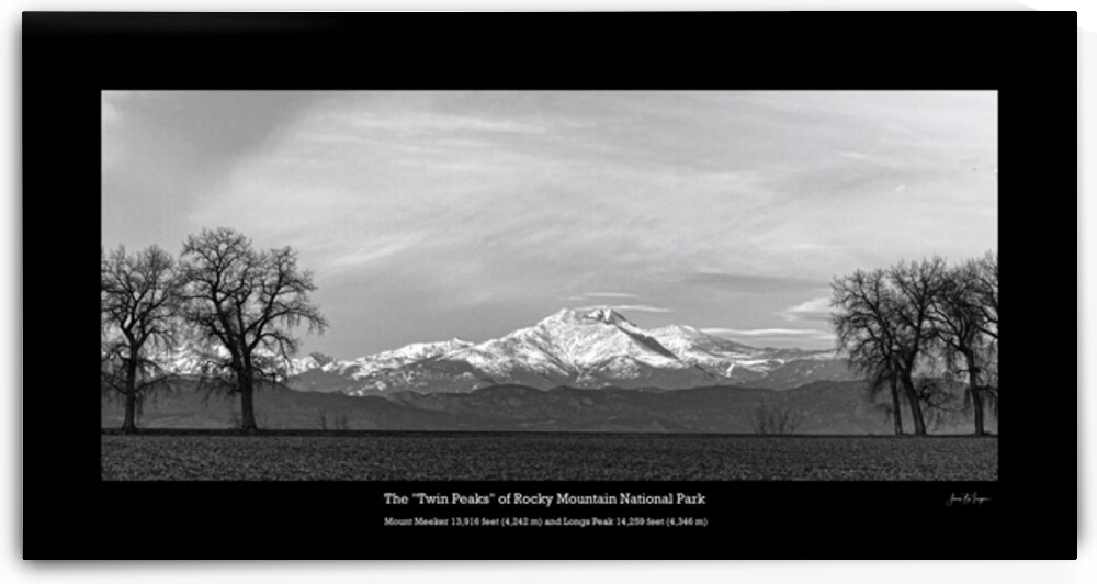 The Twin Peaks of Rocky Mountain National Park by Bo Insogna