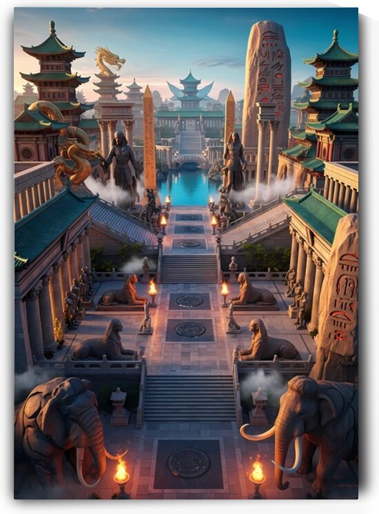 Fantasy Asian-Egyptian Cityscape by Design Aura