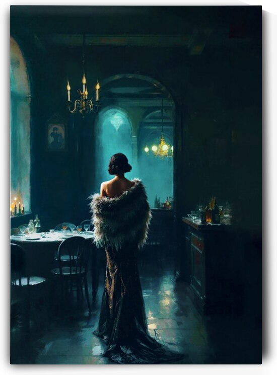 Speakeasy Prohibition Flapper Art Print  by Tricky Rabbit Art