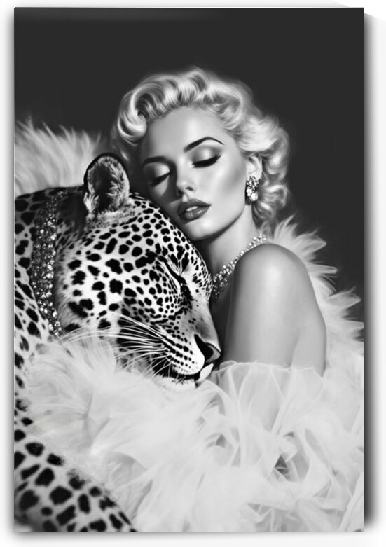 Marilyn Monroe Leopard Cat Art Print by Tricky Rabbit Art