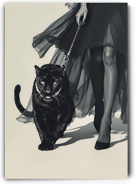 Hollywood Glam Panther Poster Print  by Tricky Rabbit Art