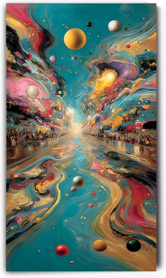 Cosmic Avenue – Surreal Planet Road Print by Savage Art Prints