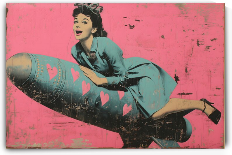 Bombshell Joyride – Pop Art Pin-Up Print by Savage Art Prints