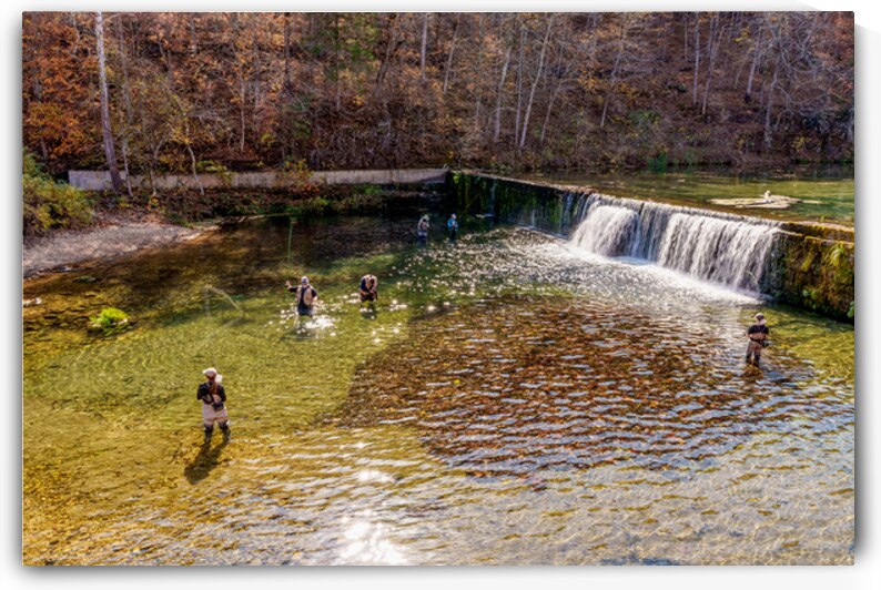 Fly Fishing By Rockbridge Dam by Jennifer White