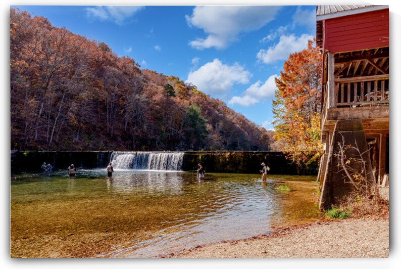 Autumn Anglers Behind Rockbridge Mill by Jennifer White