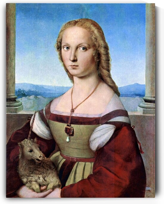 Raphael – Young Woman with Unicorn 1506 | Renaissance Symbol of Purity and Mystery by Wirla
