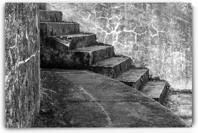 Cape Disappointment Battery 247 steps in B&W by Lisa von Biela