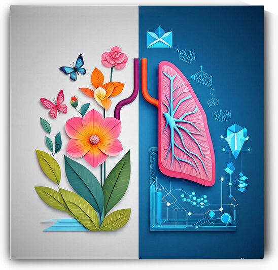 Medical Illustration of Human Lungs – Clinic Wall Poster by kadene