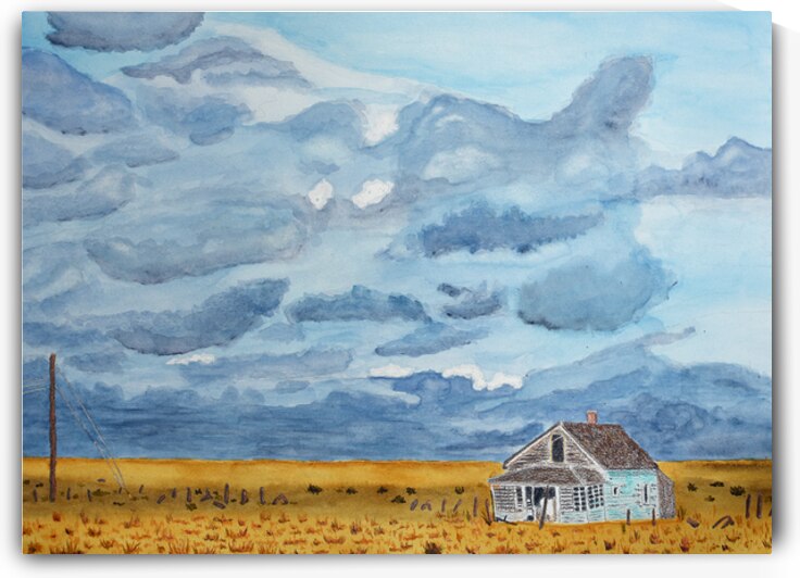 Abandoned Turquoise House in a Storm by Lisa von Biela