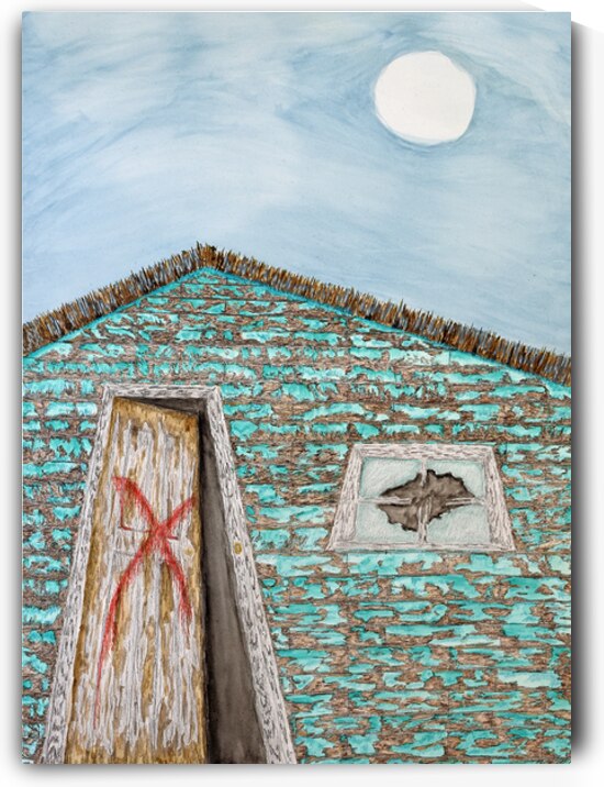 Abandoned House with Red X by Lisa von Biela