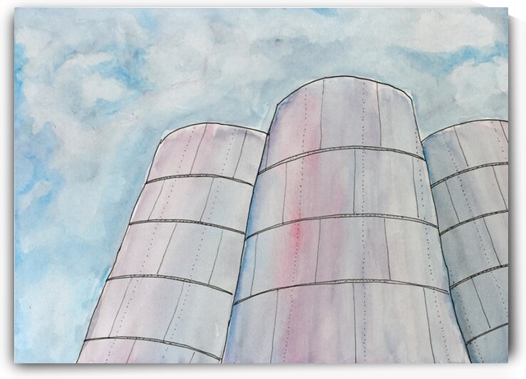 Grain Elevators in late day light by Lisa von Biela