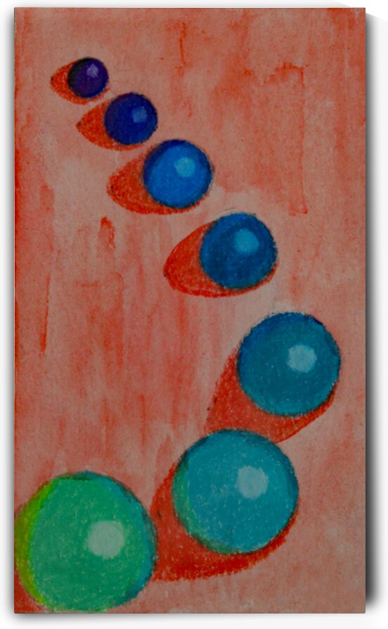 3D Balls Postcard-sized painting by Lisa von Biela