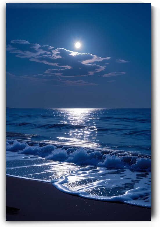 Moonlit Waves of Serenity by Hassan mounir