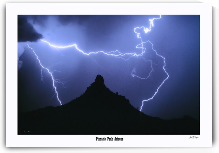 Around About Lightning over Pinnacle Peak Arizona by Bo Insogna