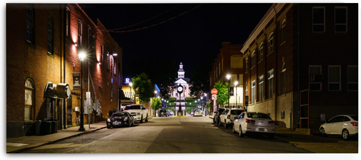 Downtown Cape Girardeau Night Street Pano by Jennifer White