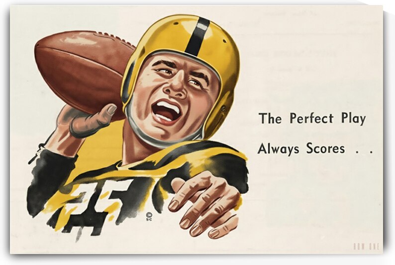1950 Quarterback Art by Row One Brand