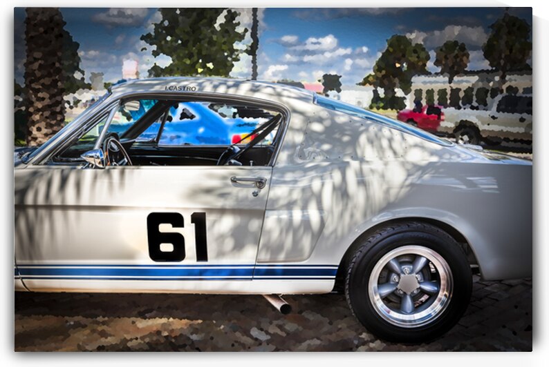 1965 White Ford Shelby GT350 Mustang X1 4 by Rich Franco