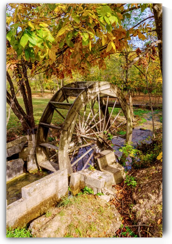 Wooden Water Wheel In Fall by Jennifer White
