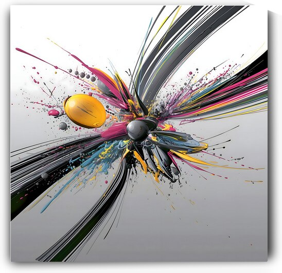 Vector Bloom – Kinetic Paint Splashes Print by Savage Art Prints